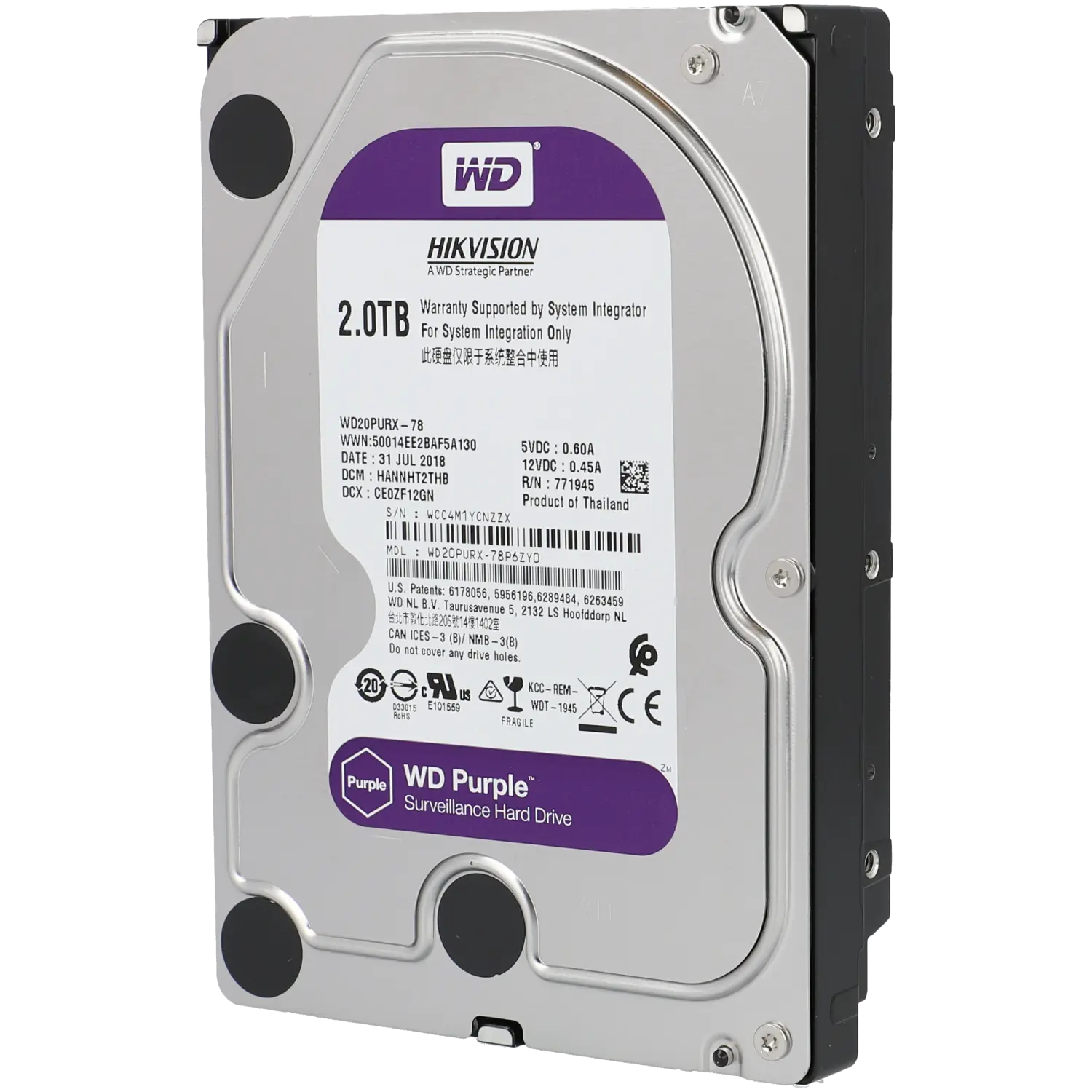 Disco rigido purple 2 tb