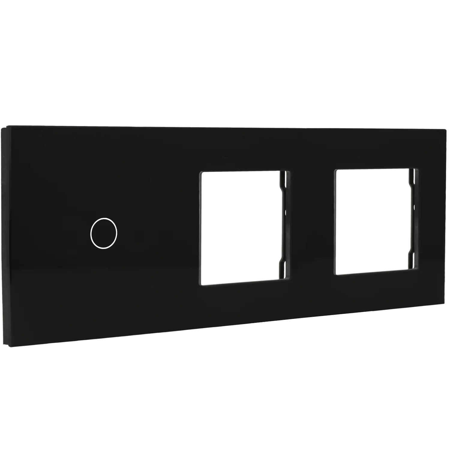 Switch panel with 1 button and frame for 2 devices