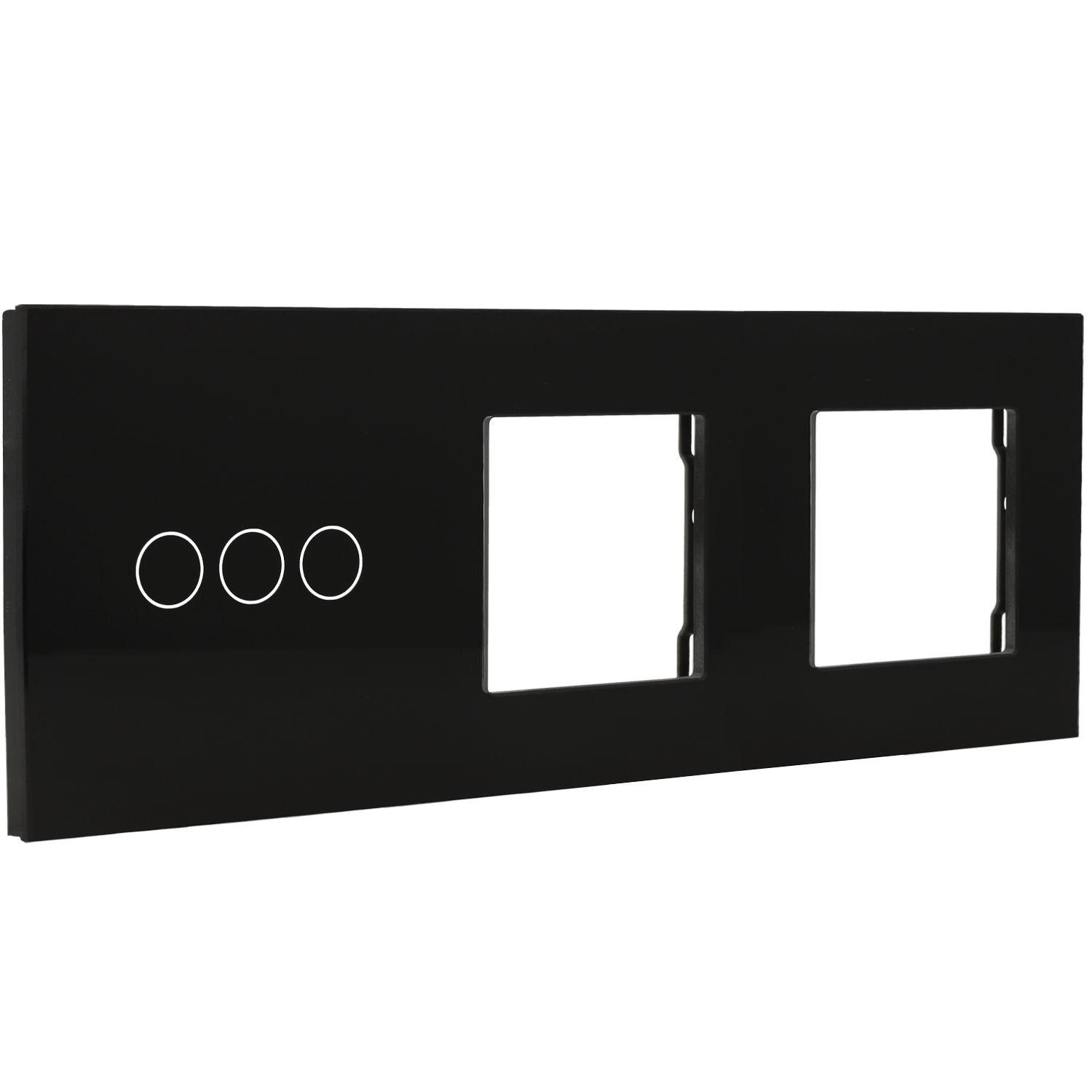 Switch panel with 3 buttons and frame for 2 devices